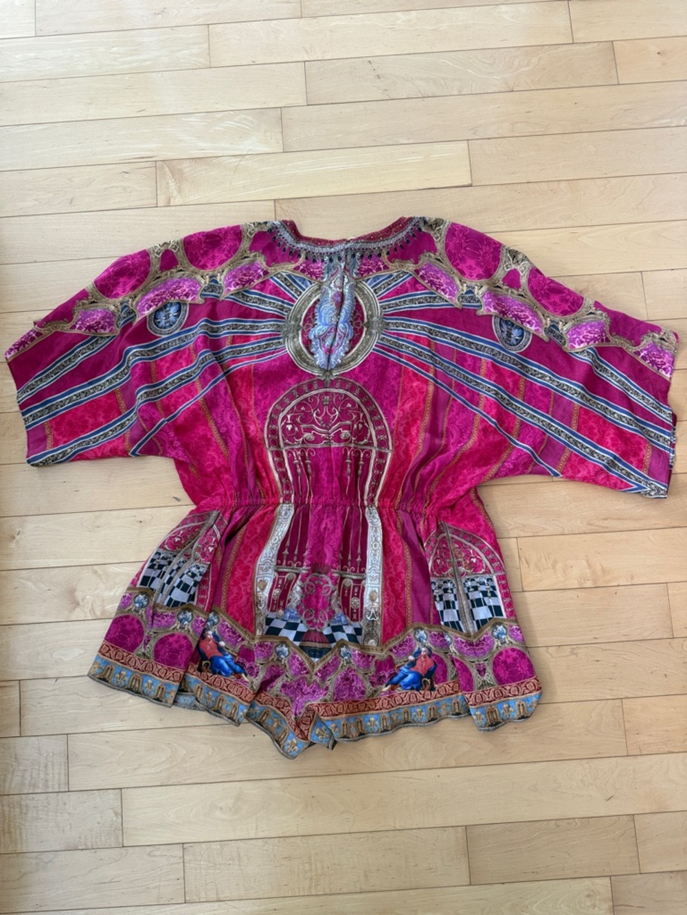 NWT Camilla Woman’s Bright Magenta Boho V-Neck Romper - Picture 5 of 10